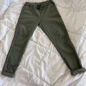 Brand Bazar Olive Pants with Side Stripes One Size (S/M) in Great Condition!
